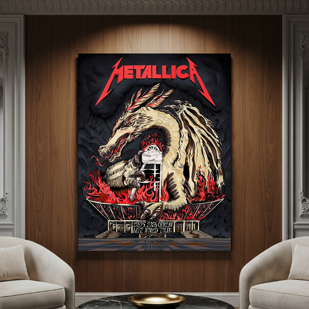 Metallica M72 World Tour Chorzow Poland May 19 2026 Stadion Slaski dragon fire poster canvas wall art